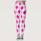 Rosa auf rosa Raute Leggings (Vorderseite)