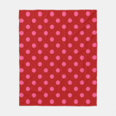 Rosa auf rotem Polka Dots Design Fleecedecke (Vorderseite)