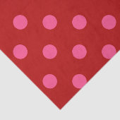 Rosa auf rotem Polka Dots Design Seidenpapier (Ausschnitt)