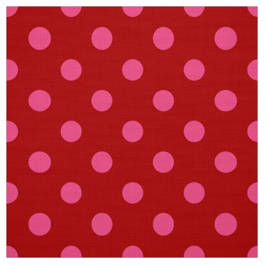 Rosa auf rotem Polka Dots Design Stoff (Muster)