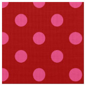 Rosa auf rotem Polka Dots Design Stoff (Nahaufnahme)