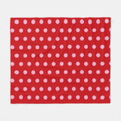 Rosa auf roten Punkten Fleecedecke (Vorderseite (Horizontal))