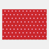 Rosa auf roten Punkten  Geschenkpapier Set (Vorderseite 2)