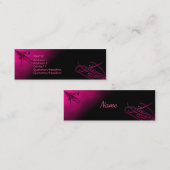 Rosa auf Schwarz Geblüht Visitenkarte (Vorne/Hinten)