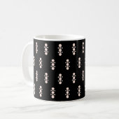 Rosa auf schwarzem Design Kaffeetasse (Vorderseite Links)