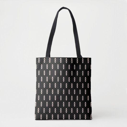 Rosa auf schwarzem Design Tasche (Vorderseite)