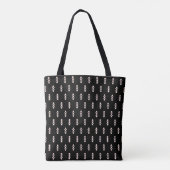 Rosa auf schwarzem Design Tasche (Rückseite)