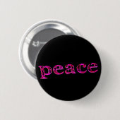 Rosa auf schwarzem Frieden Button (Vorne & Hinten)