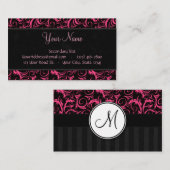 Rosa auf schwarzen BlumenBündeln, Streifen mit Visitenkarte (Vorne/Hinten)