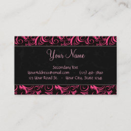 Rosa auf schwarzen BlumenBündeln, Streifen mit Visitenkarte