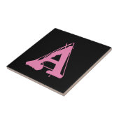 Rosa auf schwarzen Lettertilen Fliese (Seite)