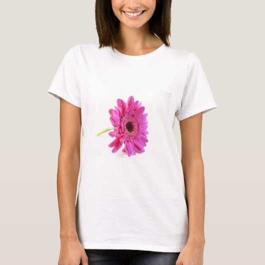 Rosa auf Weiß T-Shirt (Vorderseite)