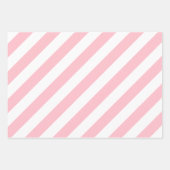 Rosa auf weiß Unterschiedliche Größen Diagonale St Geschenkpapier Set (Vorderseite)