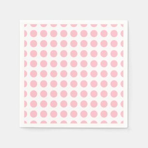 Rosa auf weiße große Horiz. Polka Dots Paper Serviette