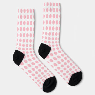 Rosa auf weiße große Horiz. Polka Dots Socks Socken