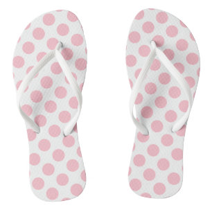 Rosa auf weiße große Polka-Punkte Badesandalen