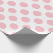 Rosa auf weiße große Polka-Punkte Geschenkpapier (Ecke)