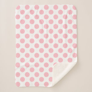 Rosa auf weiße große Polka-Punkte Sherpadecke