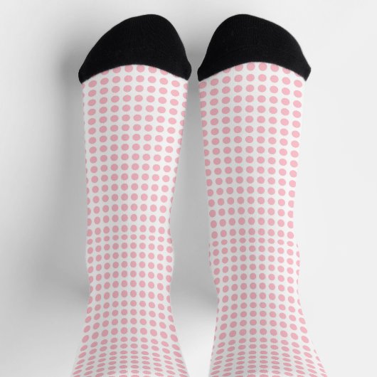 Rosa auf weißem Mittelformat. Polka Dots Socks Socken (Oben)
