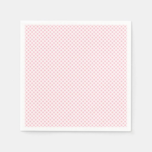 Rosa auf weißem Polka-Dotpapier Serviette (Vorderseite)