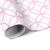 Rosa auf weißem, überlappenden Umlaufpapier Geschenkpapier (Rolleneckpunkt)