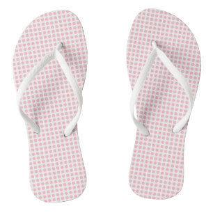 Rosa auf weißen, kleinen, horizontalen Polka-Punkt Badesandalen