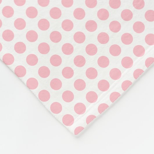 Rosa auf weißen, kleinen, horizontalen Polka-Punkt Fleecedecke (Ecke)