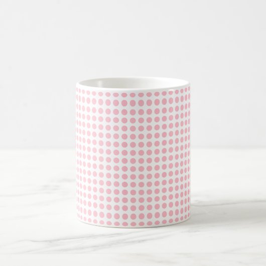 Rosa auf weißen, kleinen, horizontalen Polka-Punkt Kaffeetasse (Mittel)