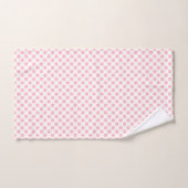 Rosa auf weißen mittelgroßen Polka-Punkten Badhandtuch Set (Handtuch)