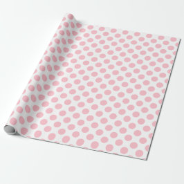 Rosa auf weißen mittelgroßen Polka-Punkten Geschenkpapier
