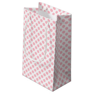 Rosa auf weißen mittelgroßen Polka-Punkten Kleine Geschenktüte