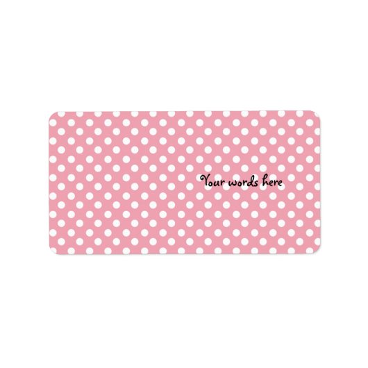 Rosa auf weißen Polka-Punkten Adressaufkleber (Vorne)