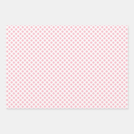 Rosa auf weißen Polka-Punkten in verschiedenen Grö Geschenkpapier Set (Vorderseite 3)