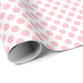 Rosa auf weißen Polka-Punkten kleiner Größe Geschenkpapier (Rolleneckpunkt)