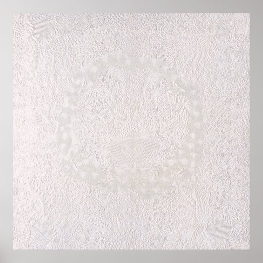 Rosa auf weißer Dekorativspitze Poster (Vorne)