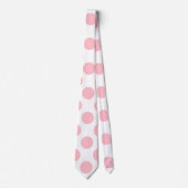 Rosa auf weißer Riesengröße Polka Dots Neck Tie Krawatte (Vorderseite)
