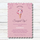 Rosa aufgerollt, Glitzer Eiscreme Brautparty Einladung