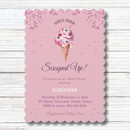 Rosa aufgerollt, Glitzer Eiscreme Brautparty Einladung