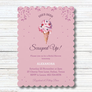 Rosa aufgerollt, Glitzer Eiscreme Brautparty Einladung