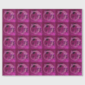 Rosa aufgerollter Drache gemasert Geschenkpapier (Flach)
