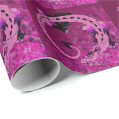 Rosa aufgerollter Drache gemasert Geschenkpapier (Rolleneckpunkt)