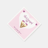 Rosa aufgetauchte Eiscreme-Herz-Brautparty Serviette (Ecke)