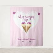 Rosa aufgetauchte Eiscreme-Herz-Brautparty Wandteppich (Vorderseite)