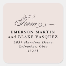 Rosa Aufkleber für die Hochzeitstich-Rücksendeadre