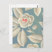 Rosa Augen Rose Vintage Tapete Postkarte (Vorne/Hinten)