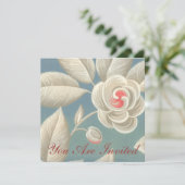 Rosa Augen Rose Vintages Hintergrundbild Einladung (Stehend Vorderseite)