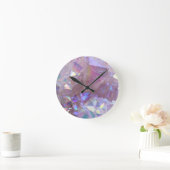 Rosa Aura-Kristalle Runde Wanduhr (Zuhause)