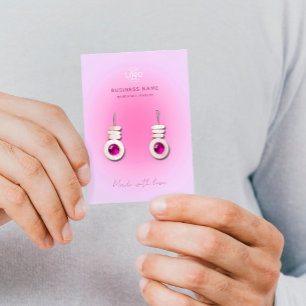 Rosa Aura Moderne Ohrringe Display Card Visitenkarte