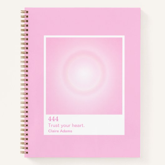 Rosa Aura Swatch Engel Zahl Notizbuch (Vorderseite)