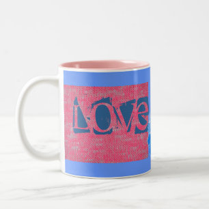 Rosa Ausgebranntes Muster Frieden Liebe Schicksal Zweifarbige Tasse